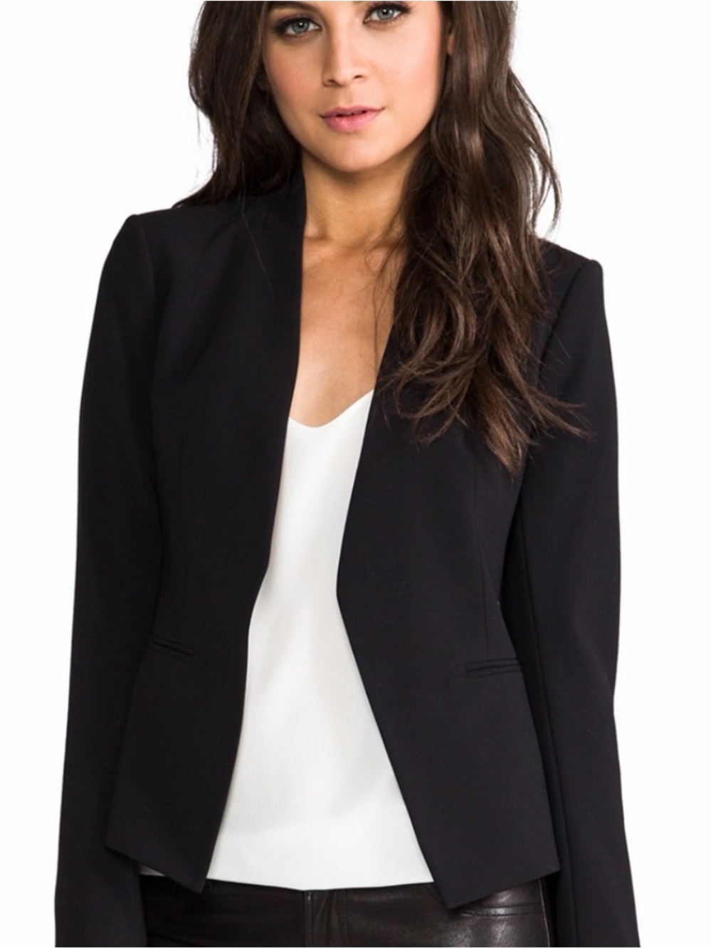 Theory Black Wool Lanai Open-Front Women's Blazer, Size 6, $425 retail